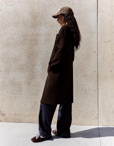 Soft-touch long coat — Brown 4