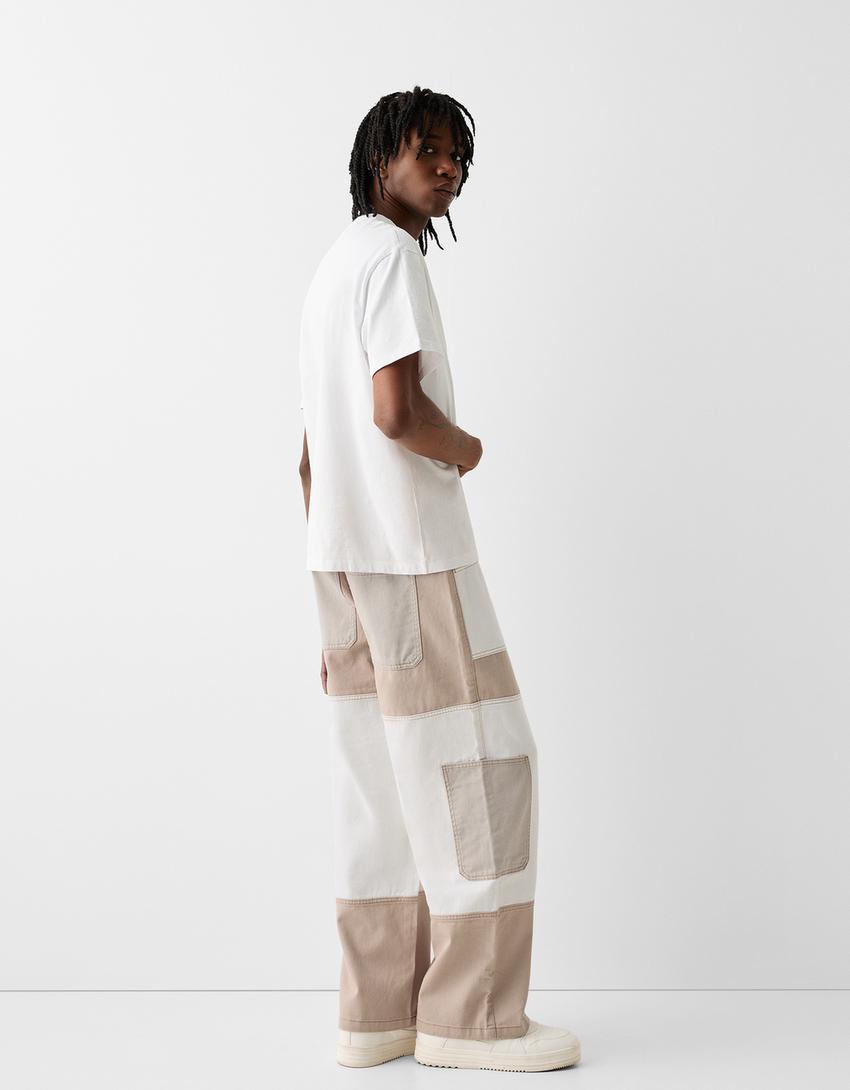 Jeans baggy color block-Cru-2