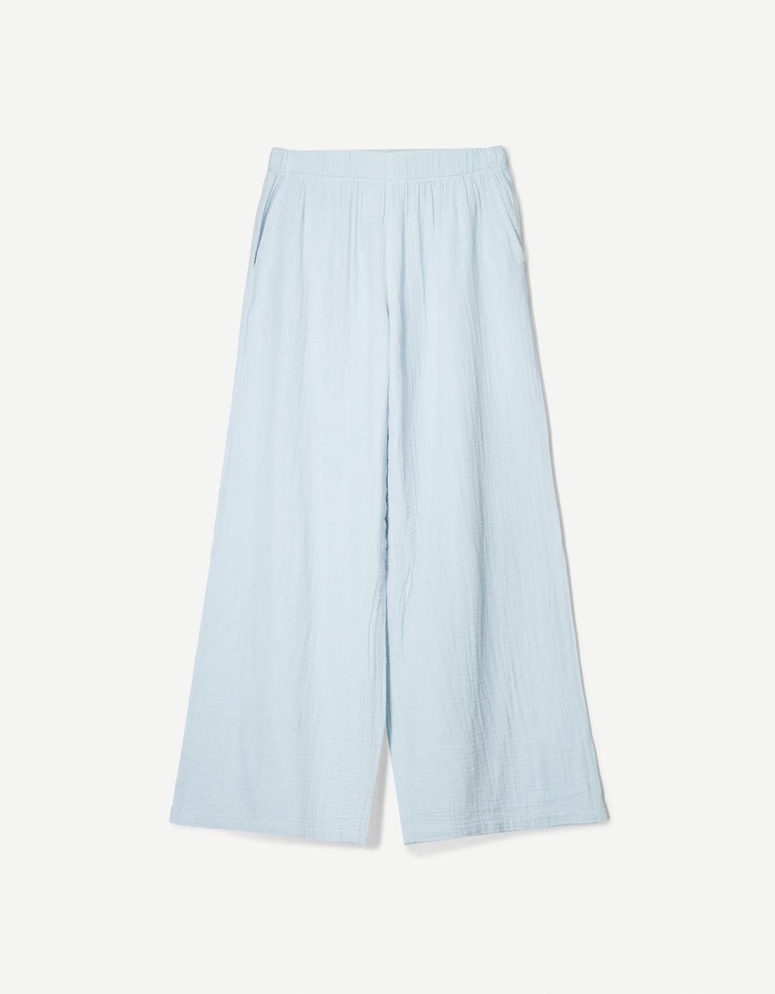 Wide-leg rustic trousers