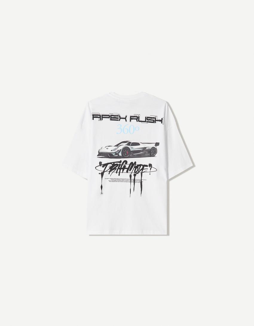 Short sleeve T-shirt with print-White-1