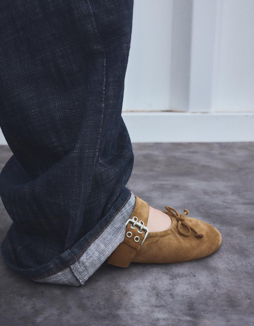 Tokalı babet-Açık kahverengi