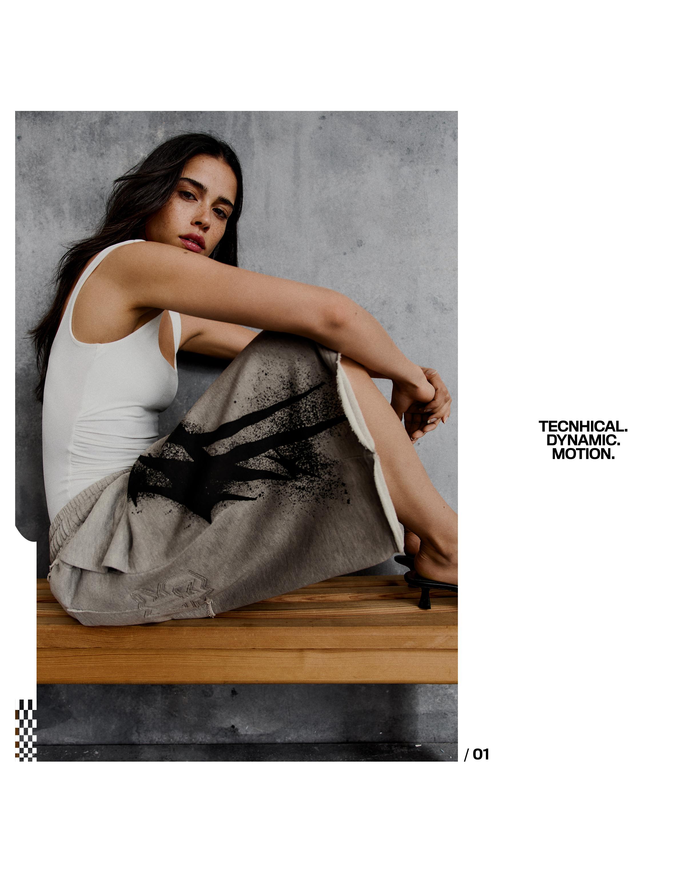 Washed jersey Bermuda shorts with print — Grey