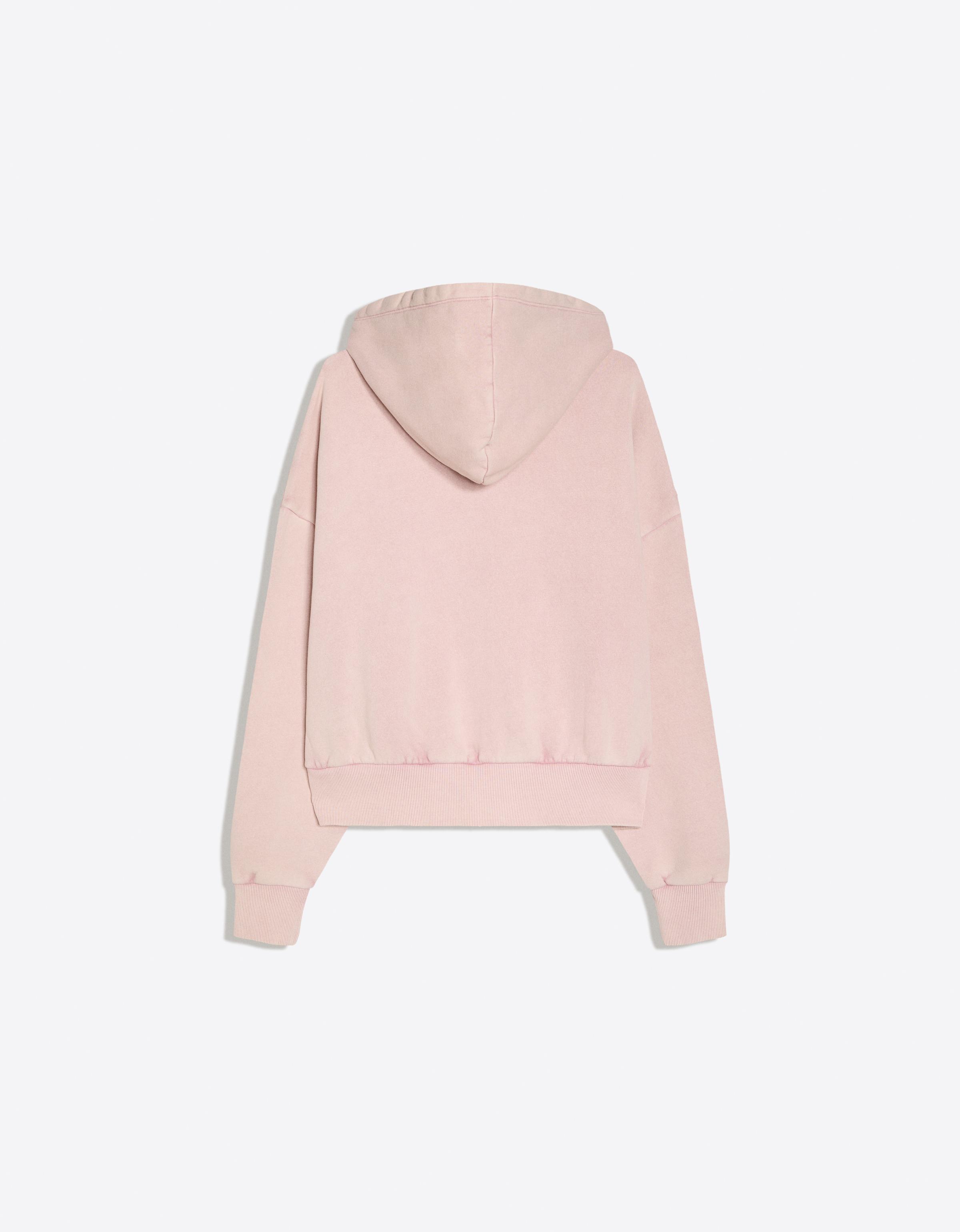 Washed zip-up hoodie — Pink