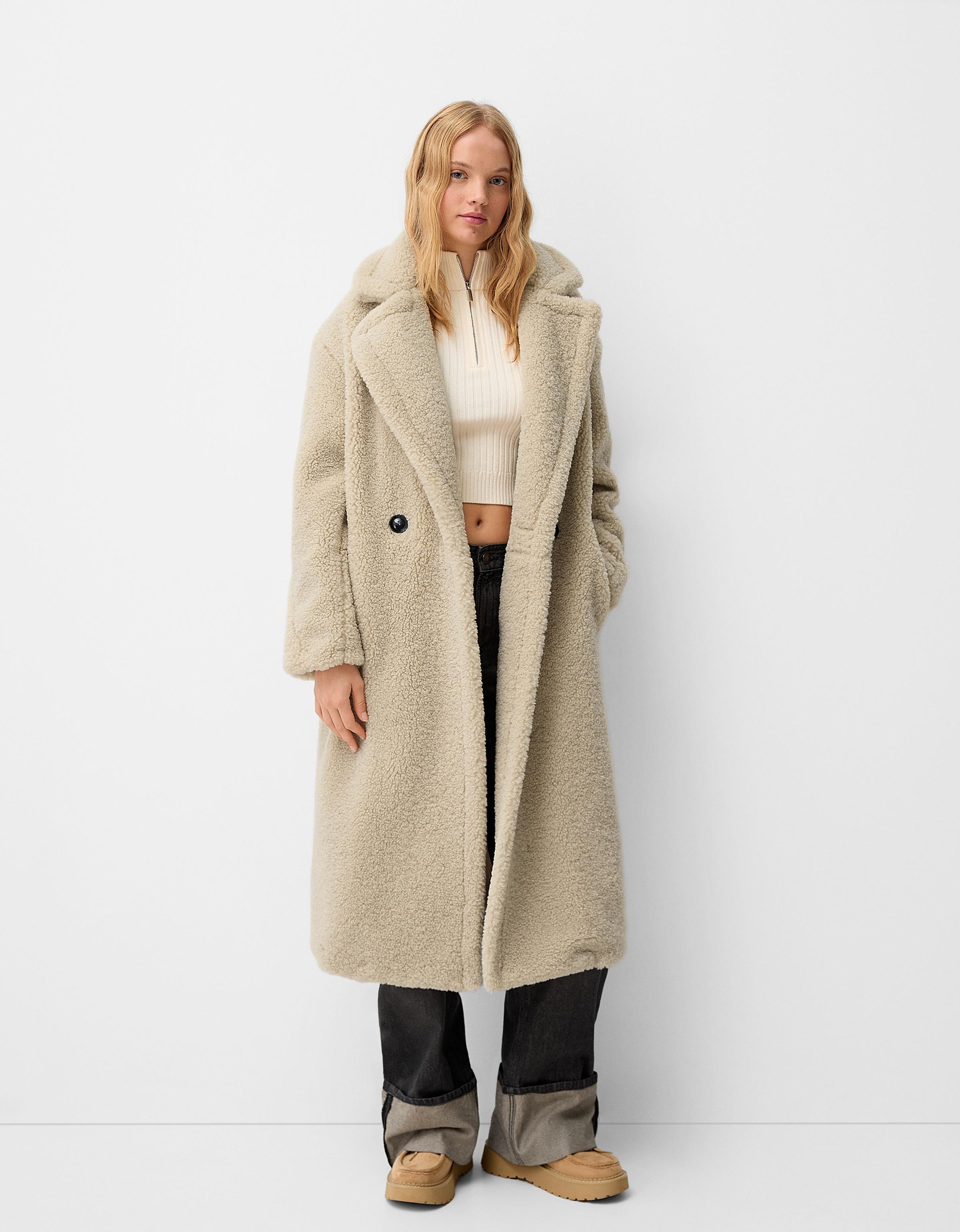 Oversize Mantel Kurzmantel Damen Bershka Bershka Soft Bershka