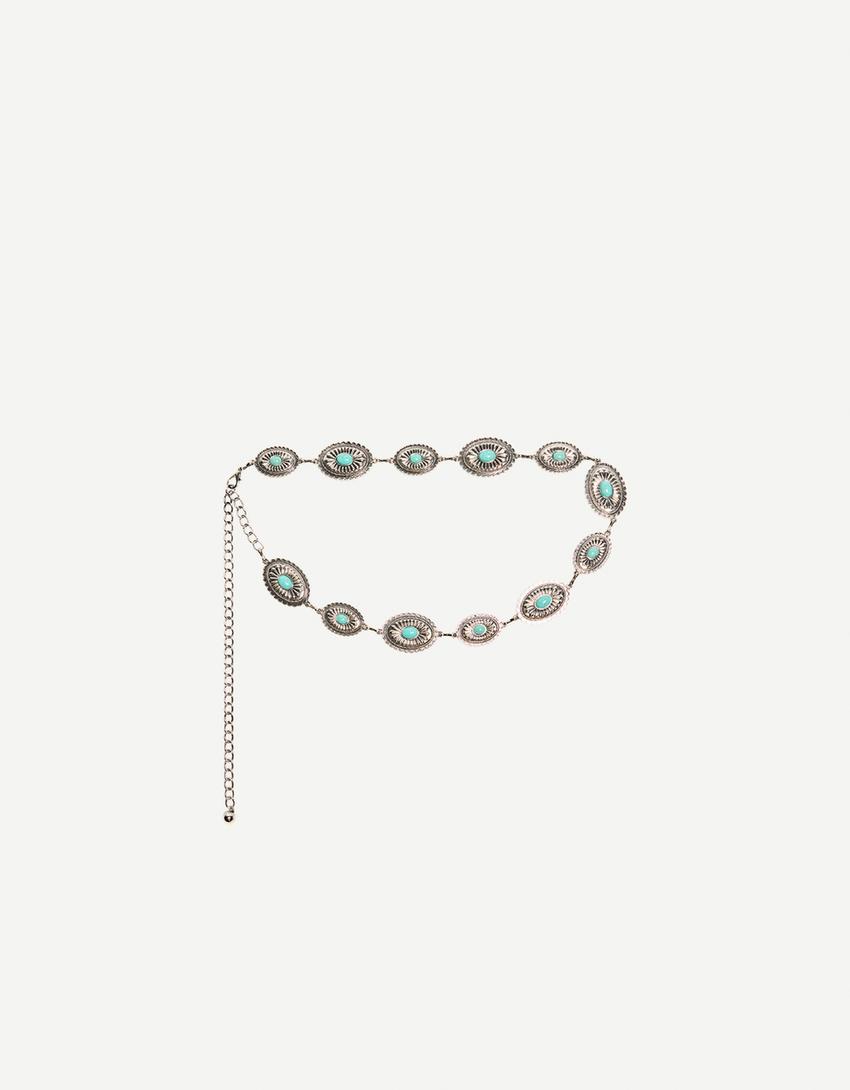 Boho kettingriem-Zilver
