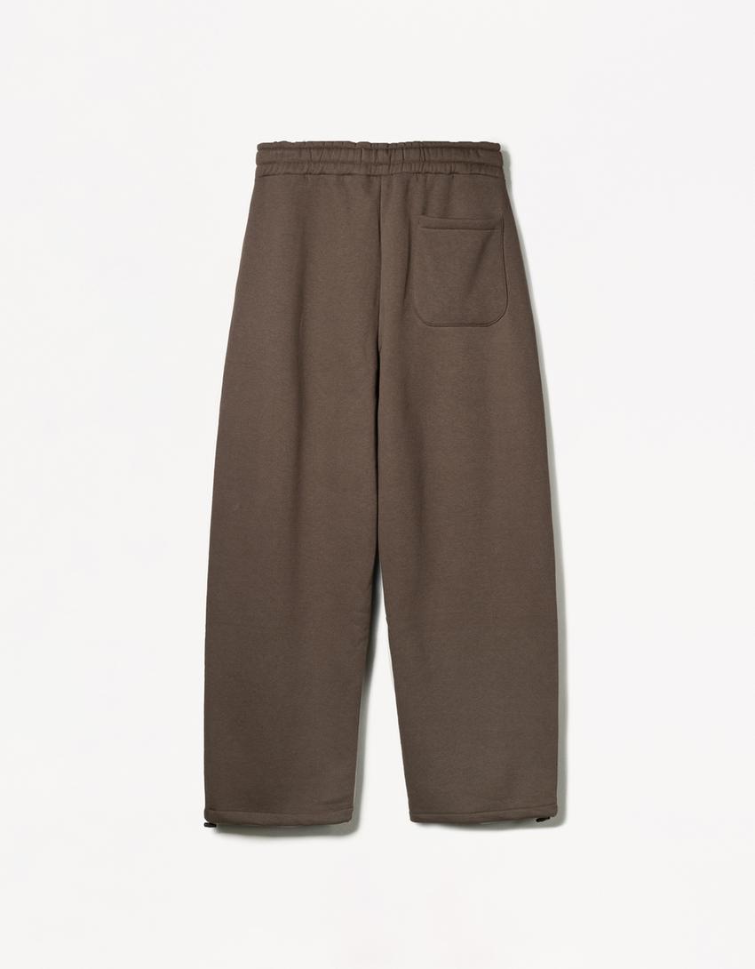 Pantalon balloon molleton-Marron