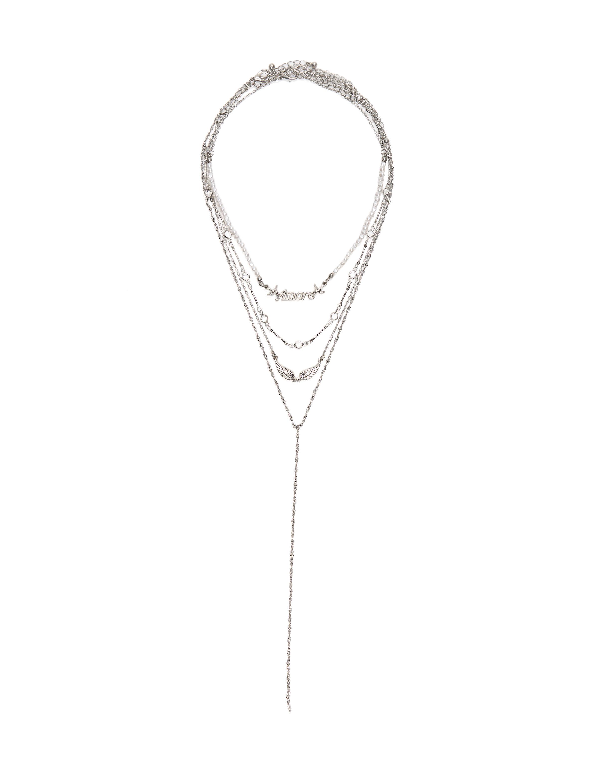 Wing necklace pack — Silver