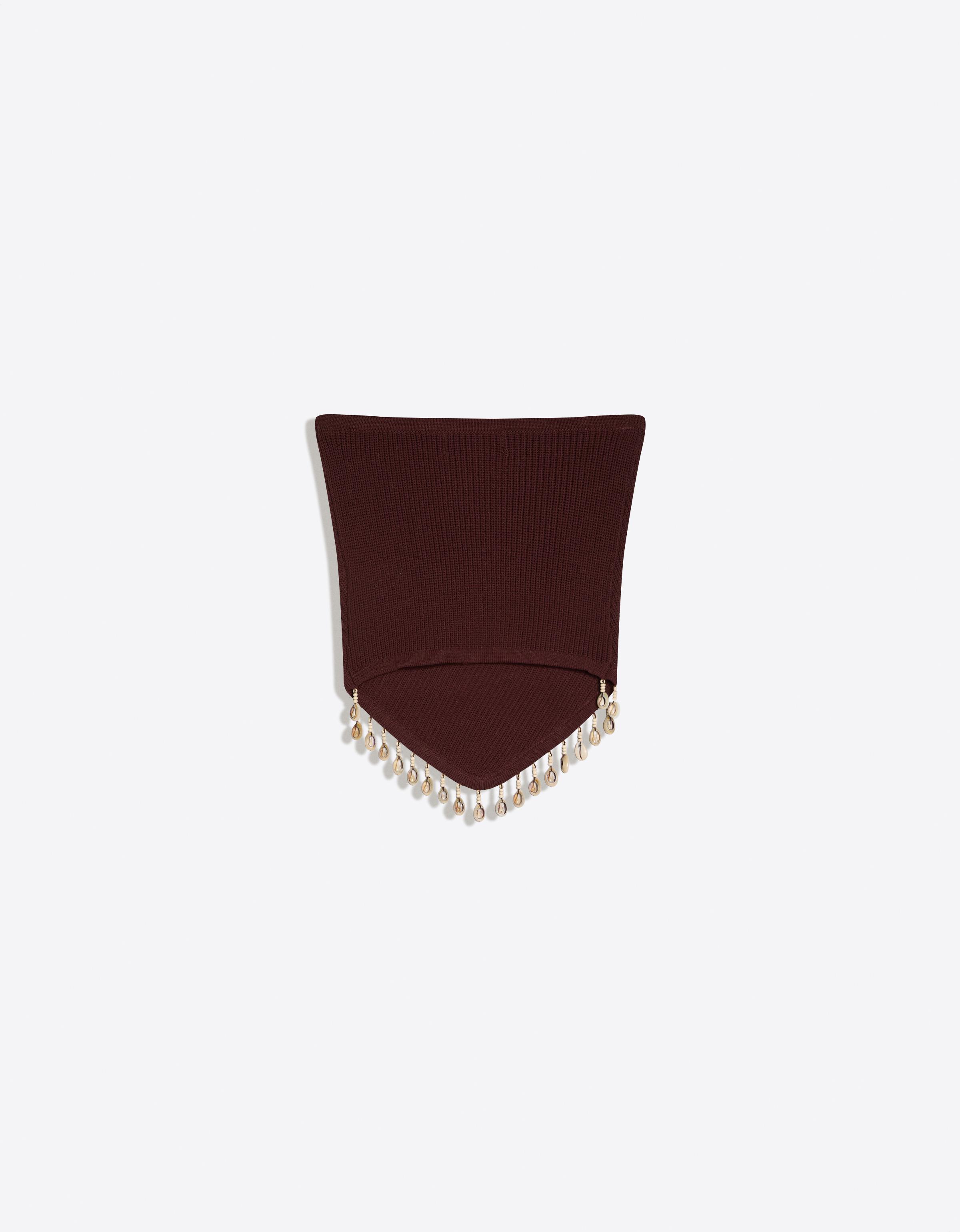 Bandeau top with shells — Burgundy