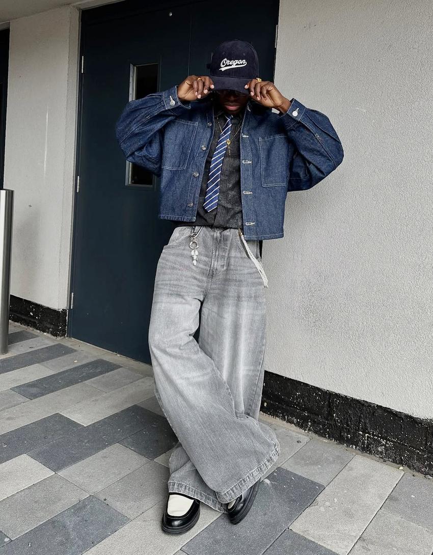 Mega baggy jeans-Dark grey
