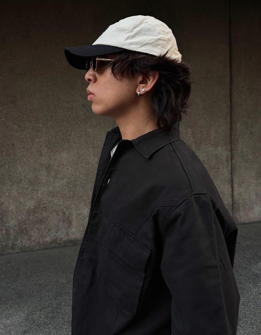 Boxy short sleeve shirt-Black