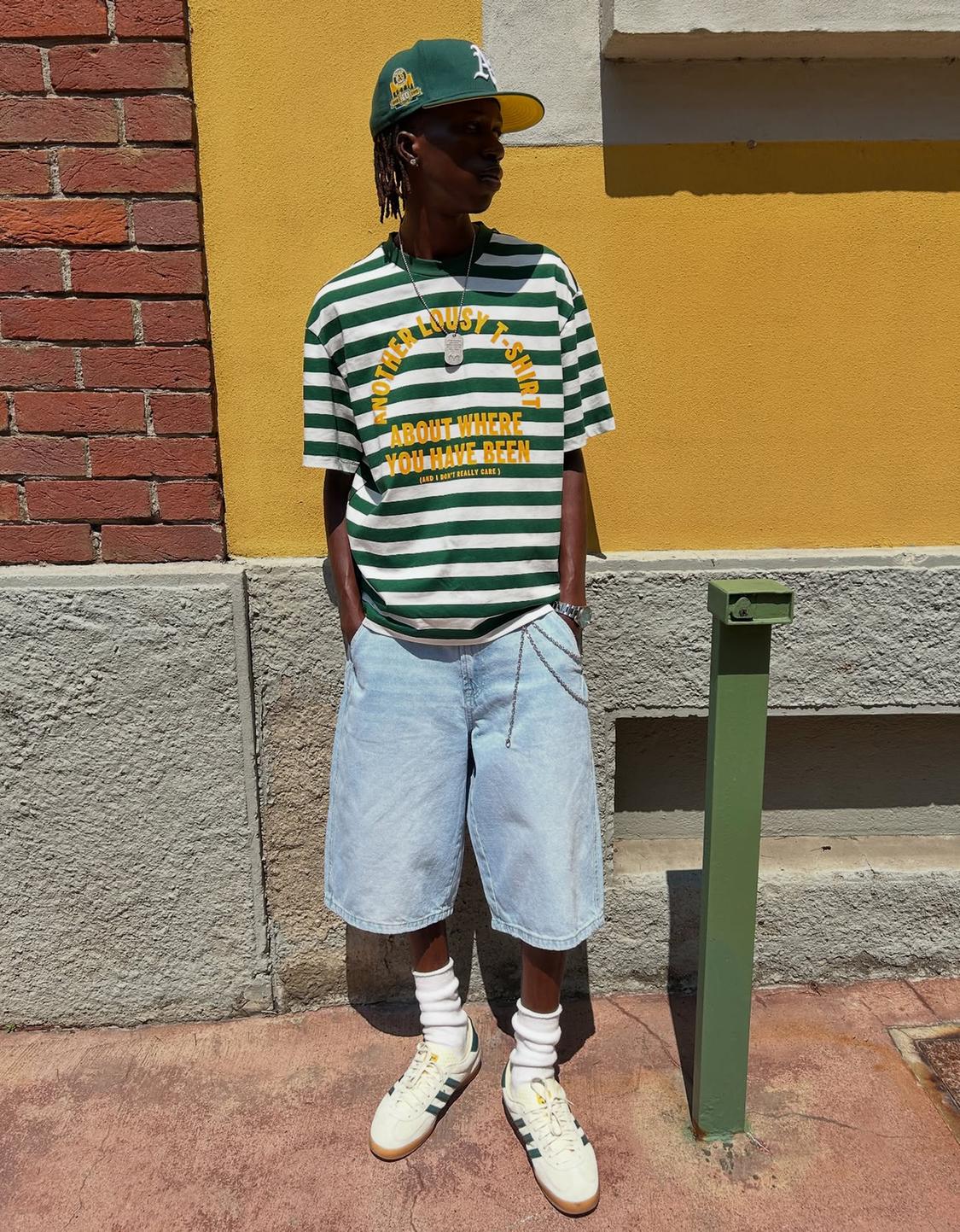 Baggy denim Bermuda shorts