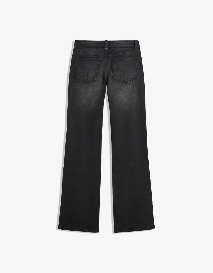 Bootcut-jeans med låg midja-Grå-4