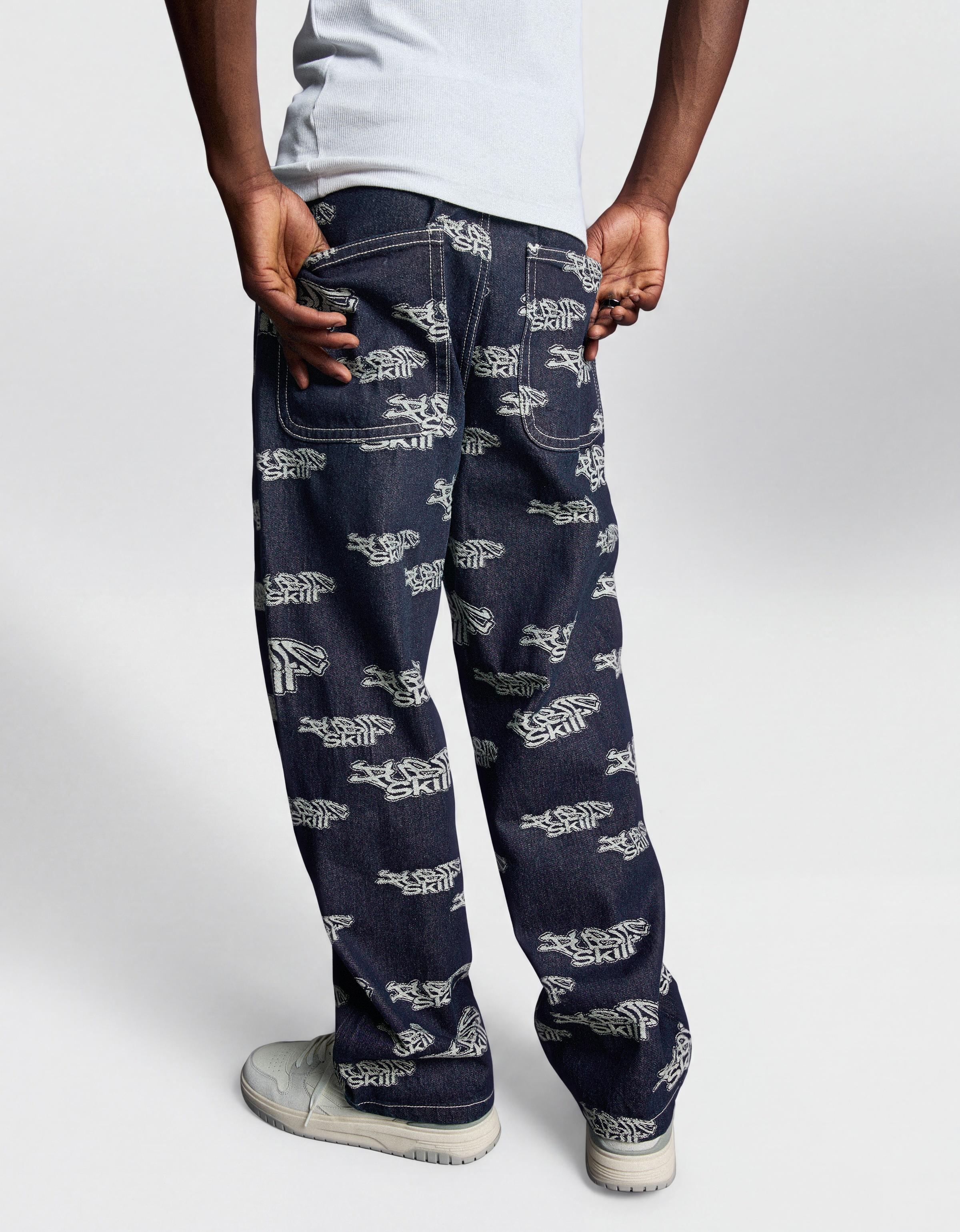 Jacquard trousers — Navy