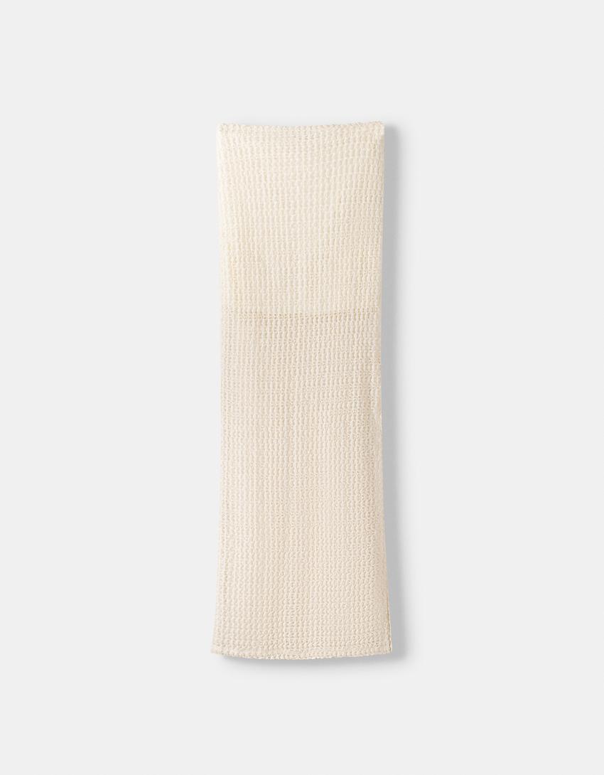 Jupe midi texture rustique-Blanc cassé-4