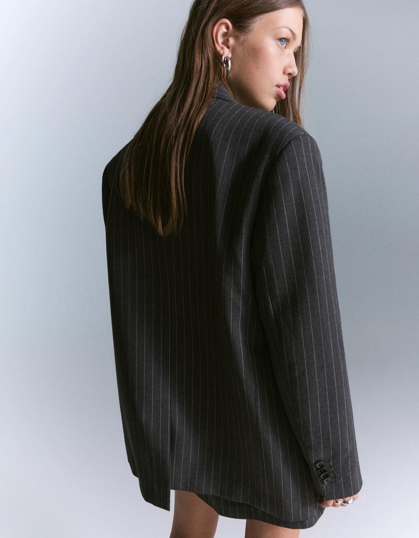 Oversized blazer-Dark grey