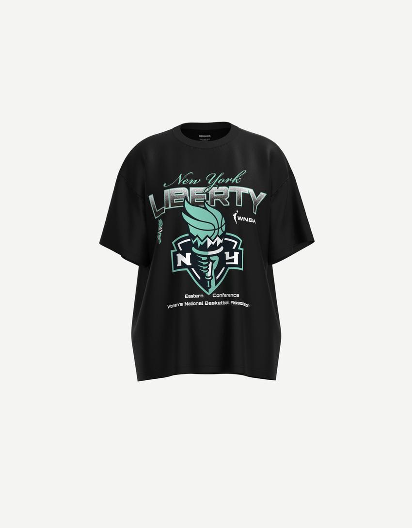 T-shirt WNBA New York Liberty manches courtes-Noir-3
