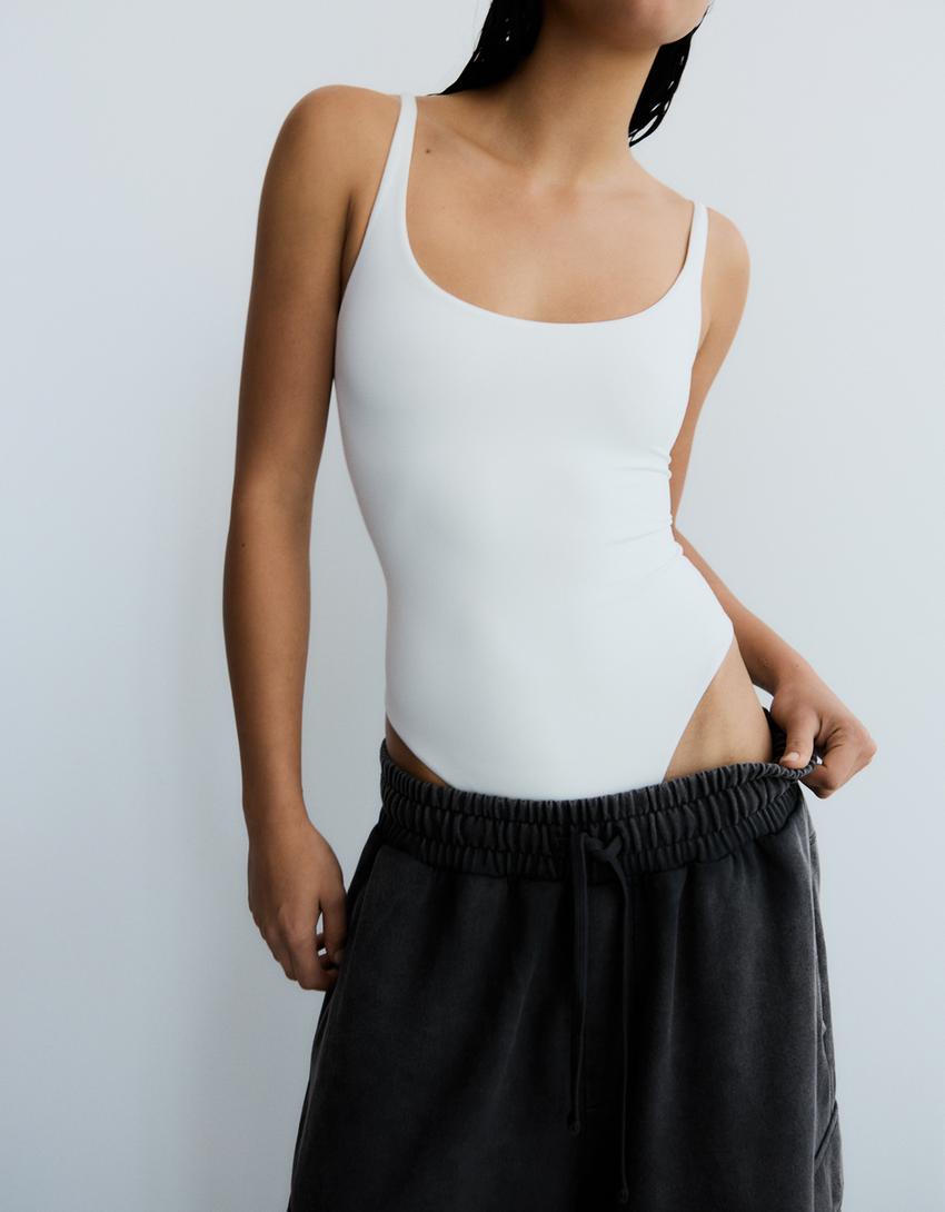 Bermuda short cargo effet délavé-Gris