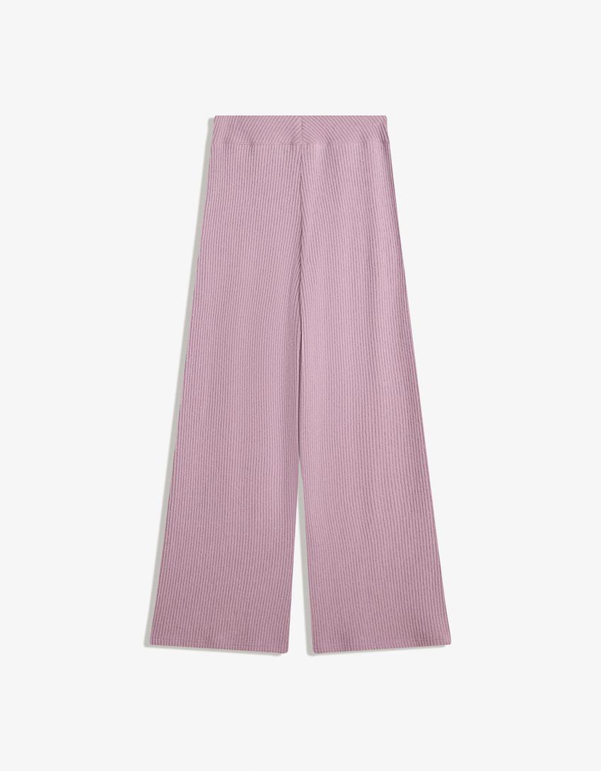 Pantalón wide leg soft-Morado