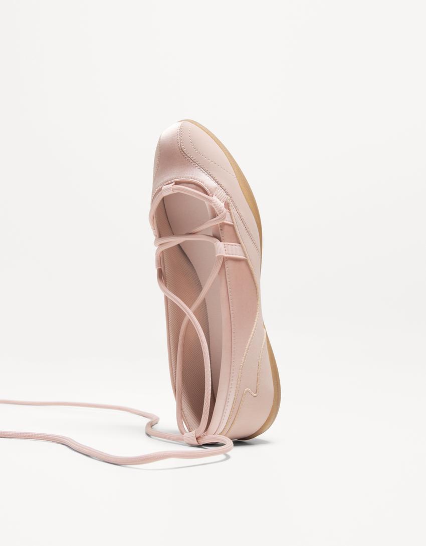 Tied sporty ballerinas-PINK-3