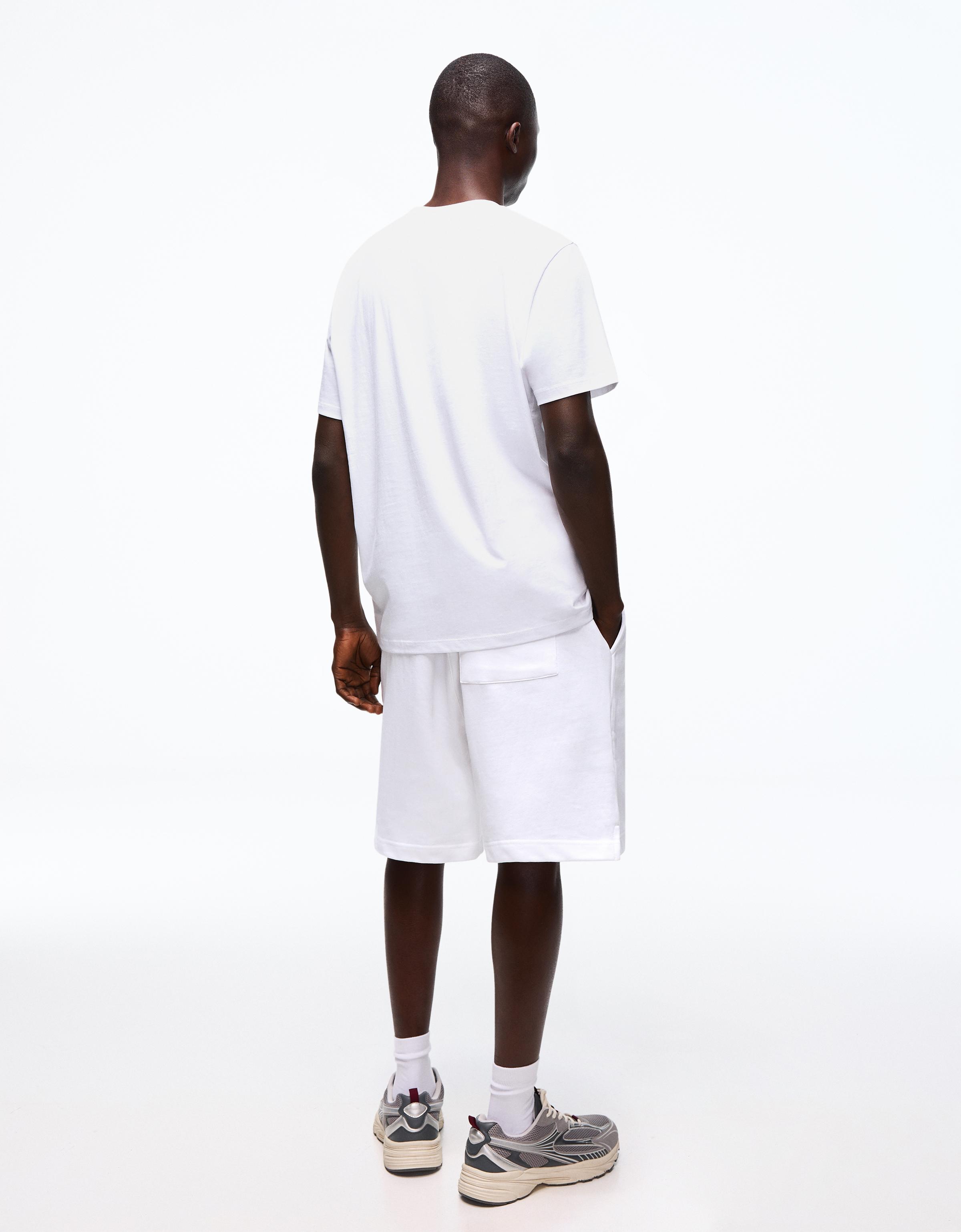 Plush Bermuda shorts — White
