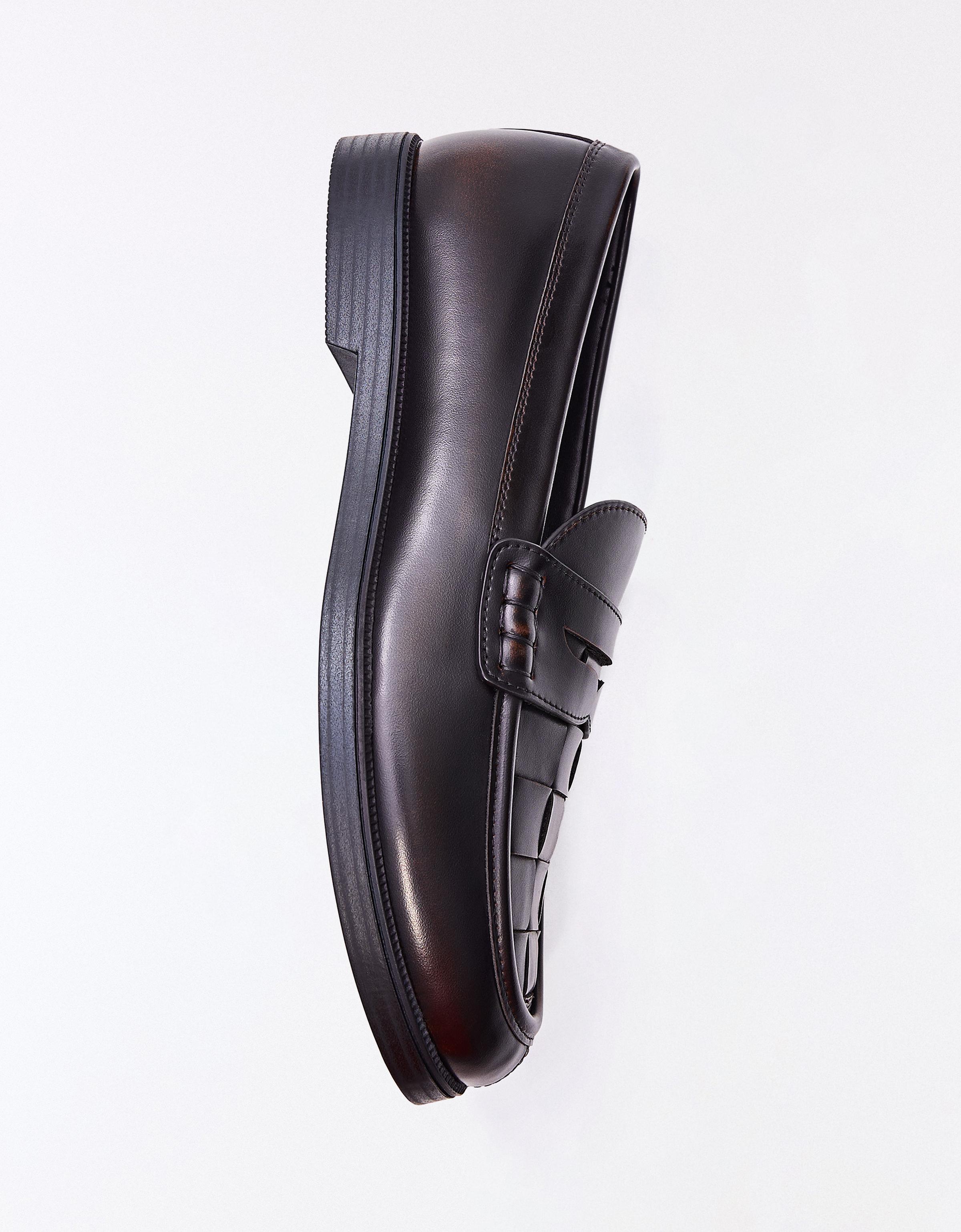 Fine braided loafers — Brown