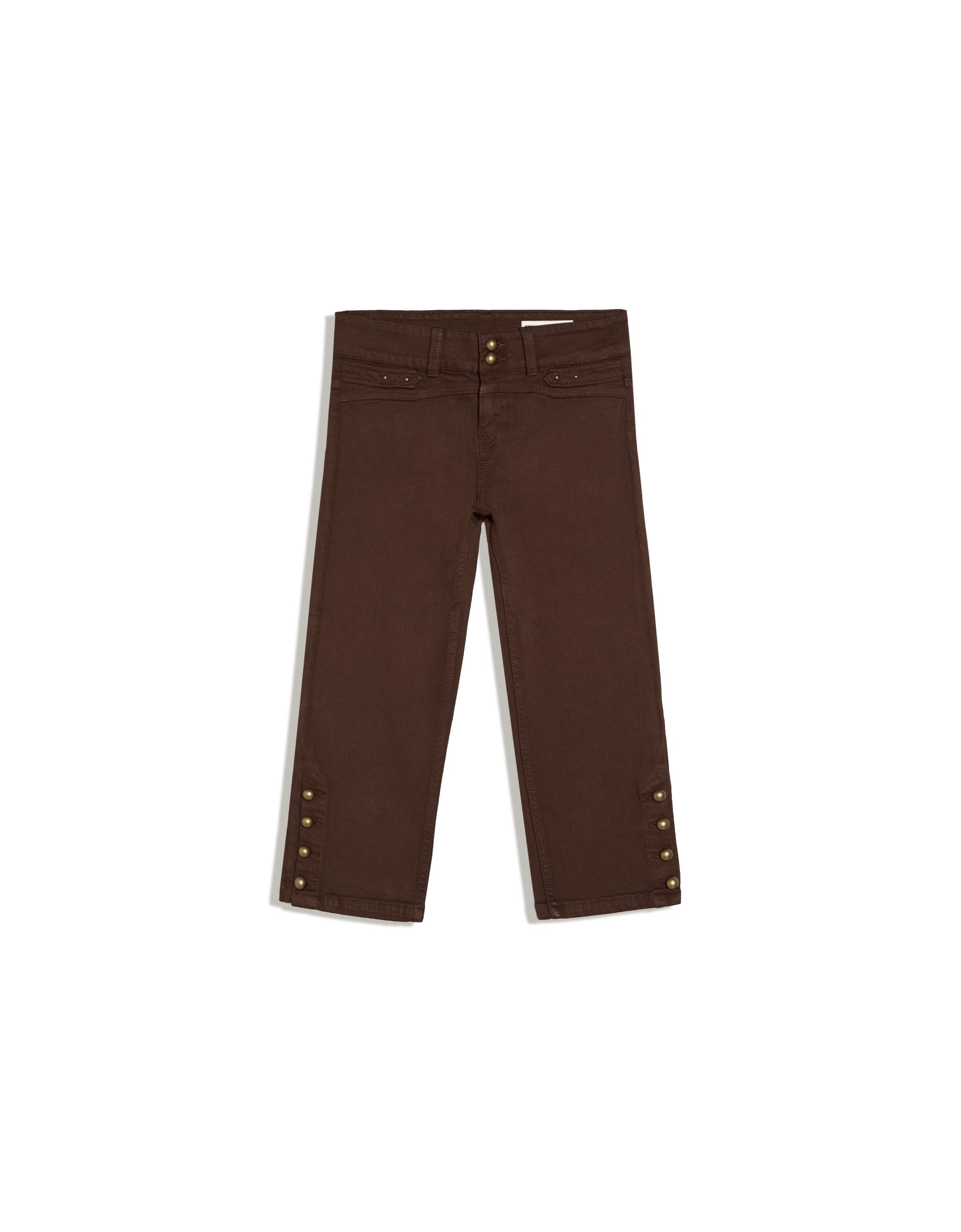 Button-up capris jeans — Brown