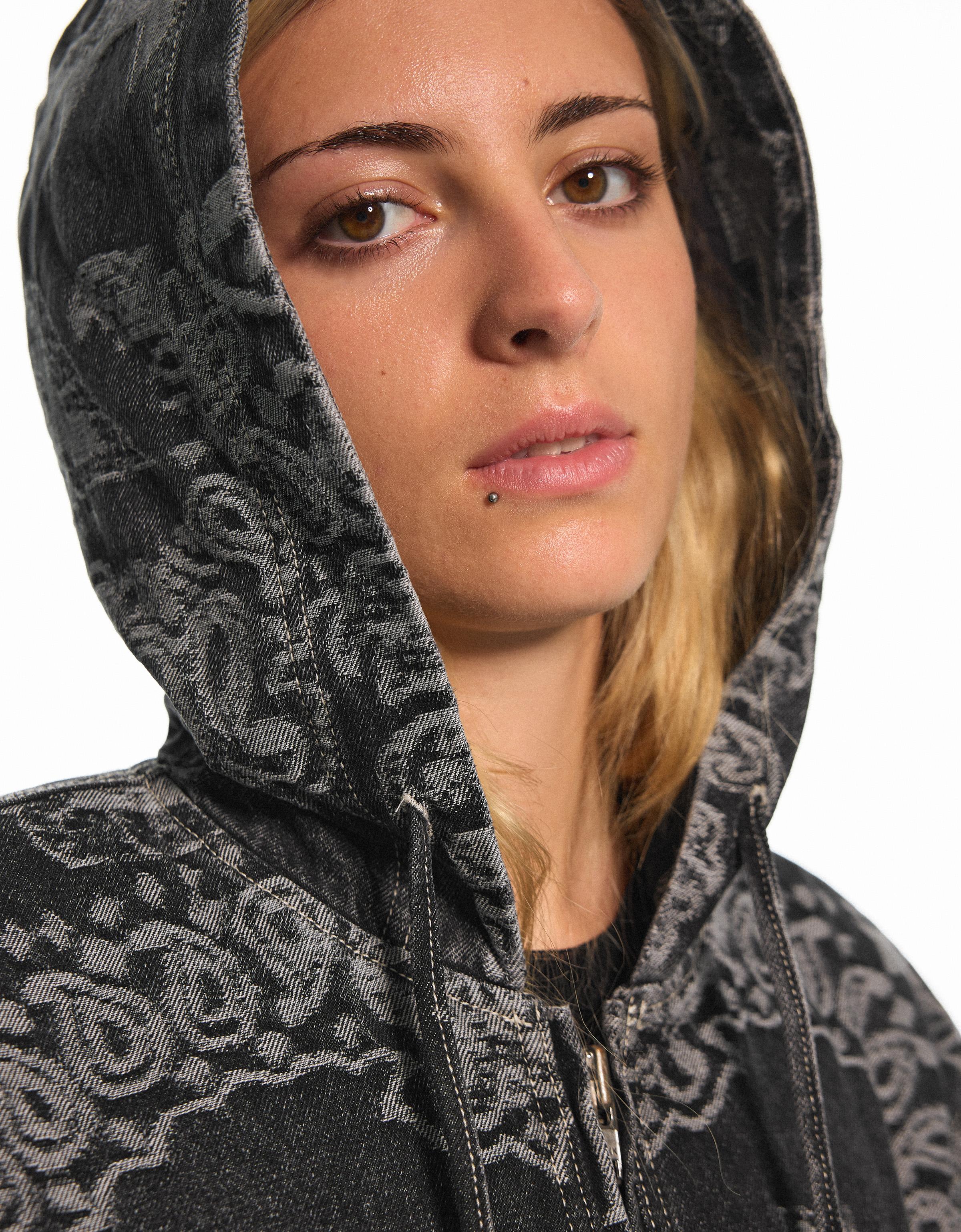 Bershka ARIES X Bershka baskılı, kapüşon detaylı ceket görsel 4