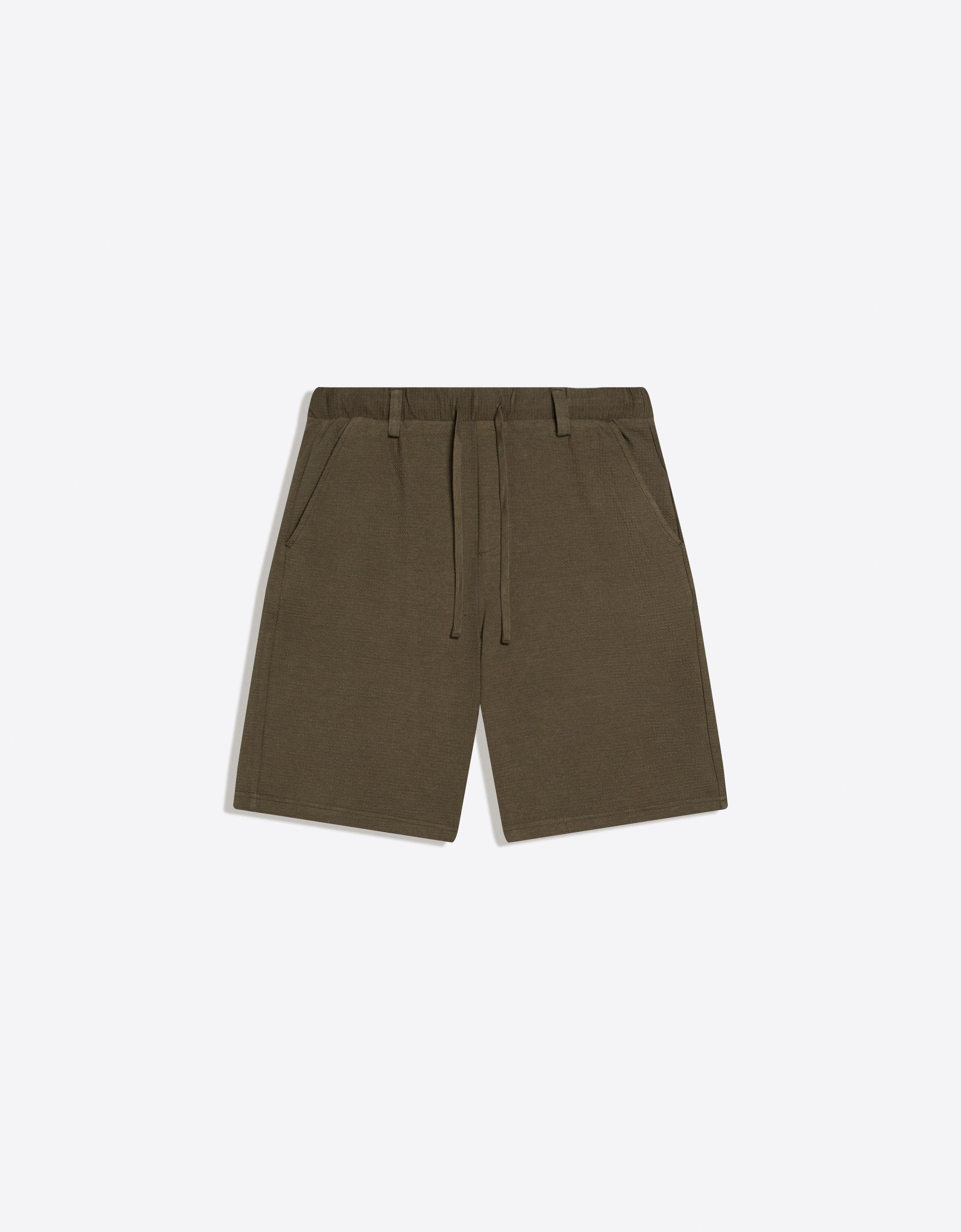 Waffle-knit skater Bermuda shorts