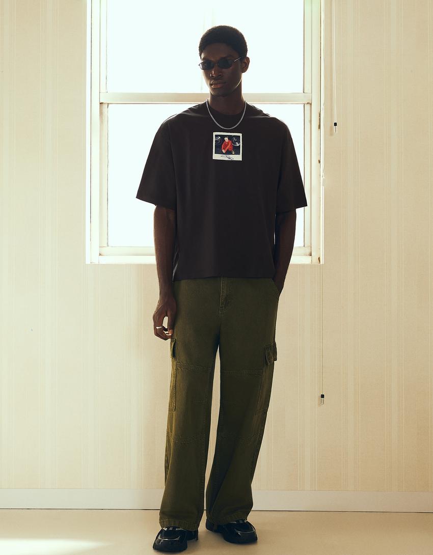 T-shirt manches courtes Eminem Boxy fit-Gris