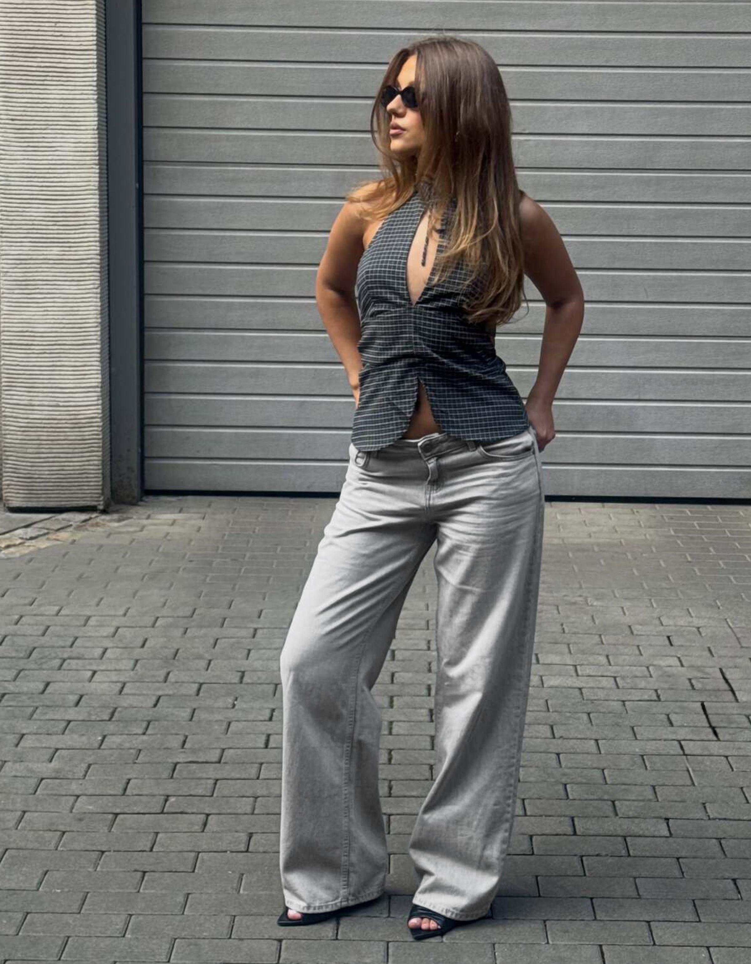 Low-rise straight jeans — Grey