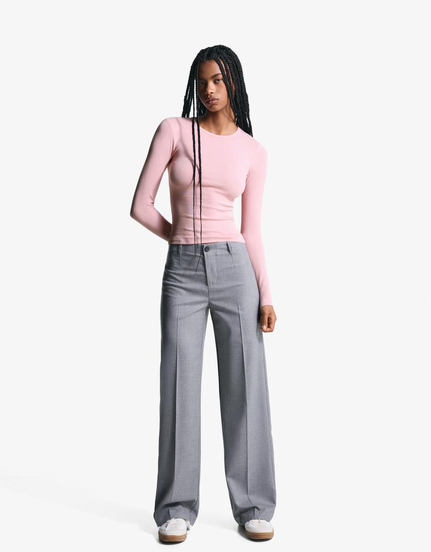 Camiseta manga larga-Rosa-2