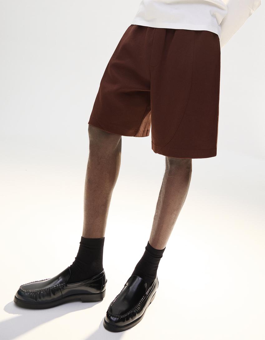Interlock Bermuda shorts-Brown