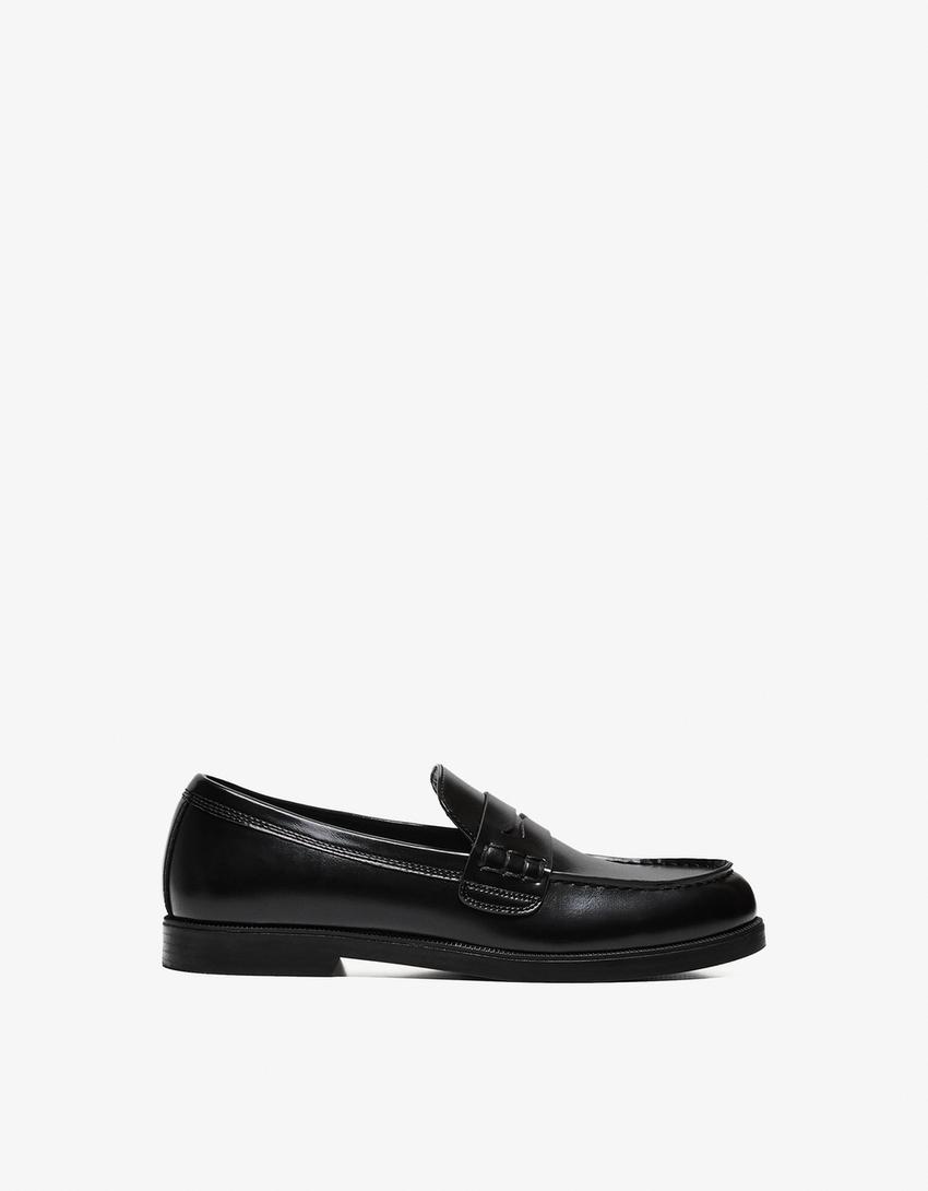 Mocasini talpă subțire-Negru-0