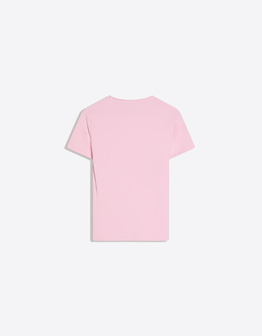 Camiseta manga corta técnica-Rosa caramelo
