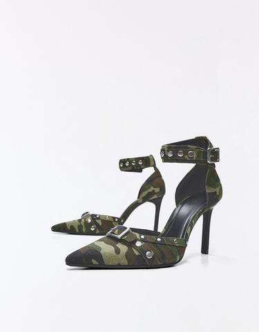 Ankle-strap heeled shoes with buckle detail — Camouflage 4