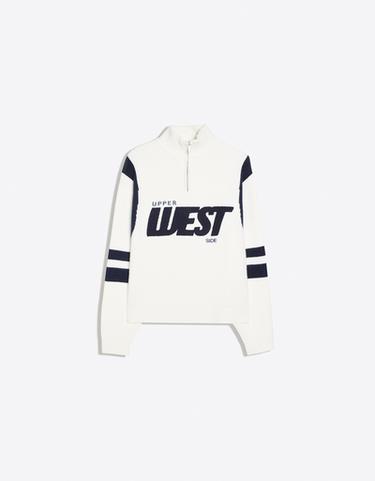 Graphic half-length zip jumper — White 5