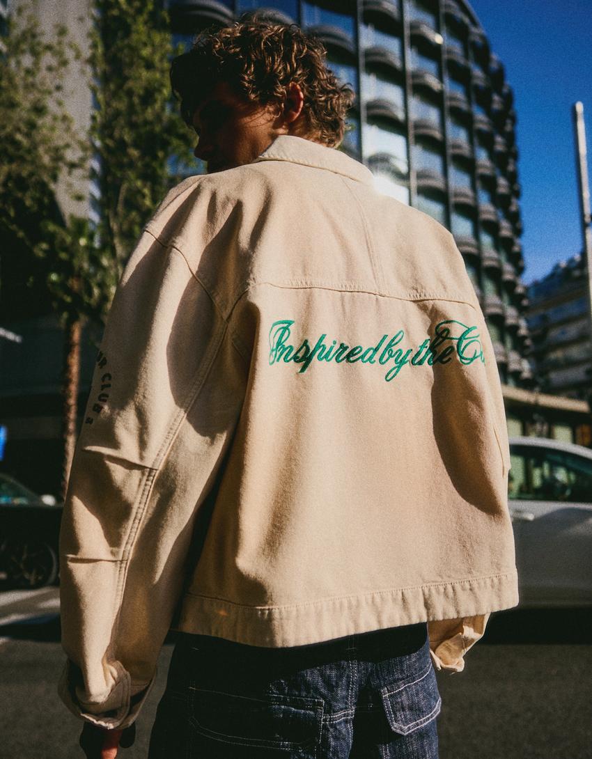 Jacket with patches-Cream