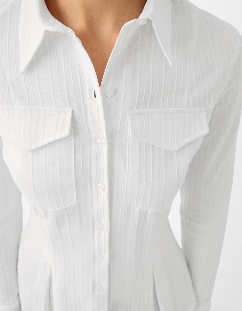 قميص مُجسِّم-أبيض مطفي-5