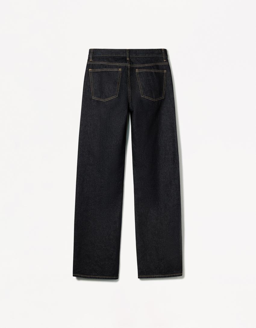 Blugi straight fit-Bleumarin-5
