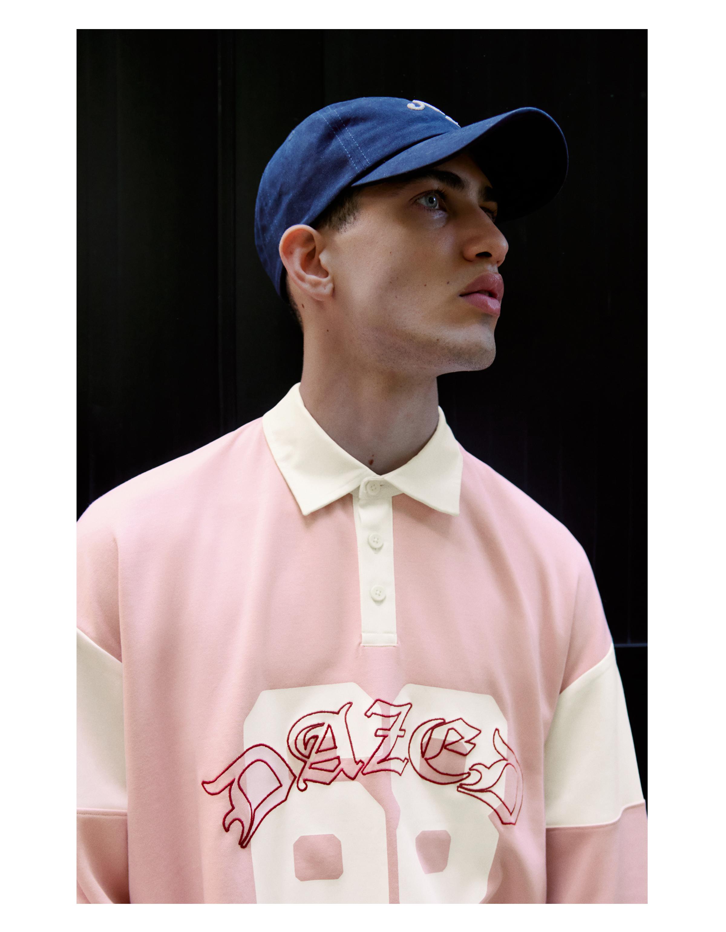 Baskılı uzun kollu polo sweatshirt - Görsel 18