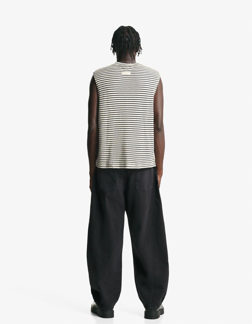T-shirt sans manches boxy fit-Blanc-1