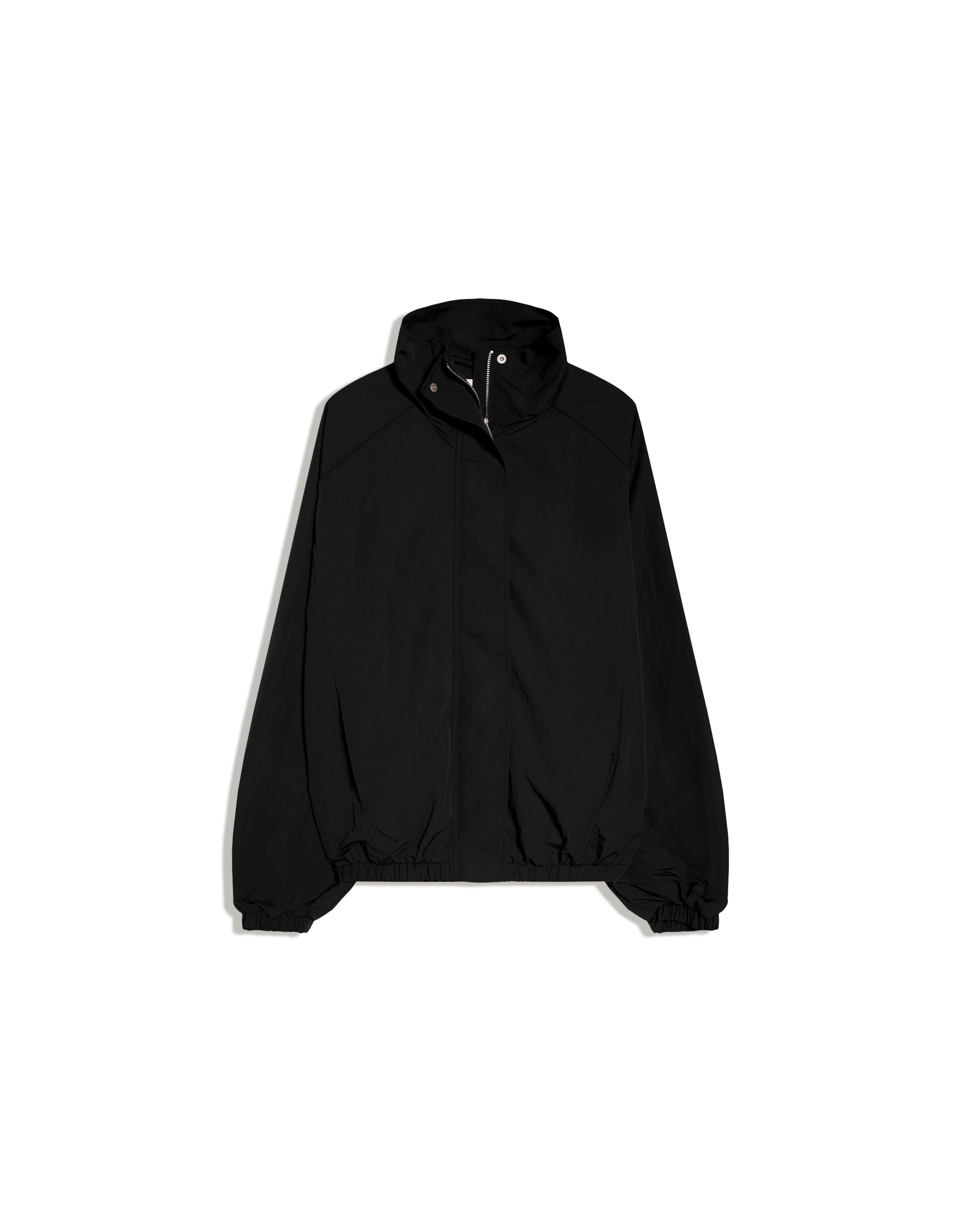 Oversize nylon batwing sleeve jacket — Black