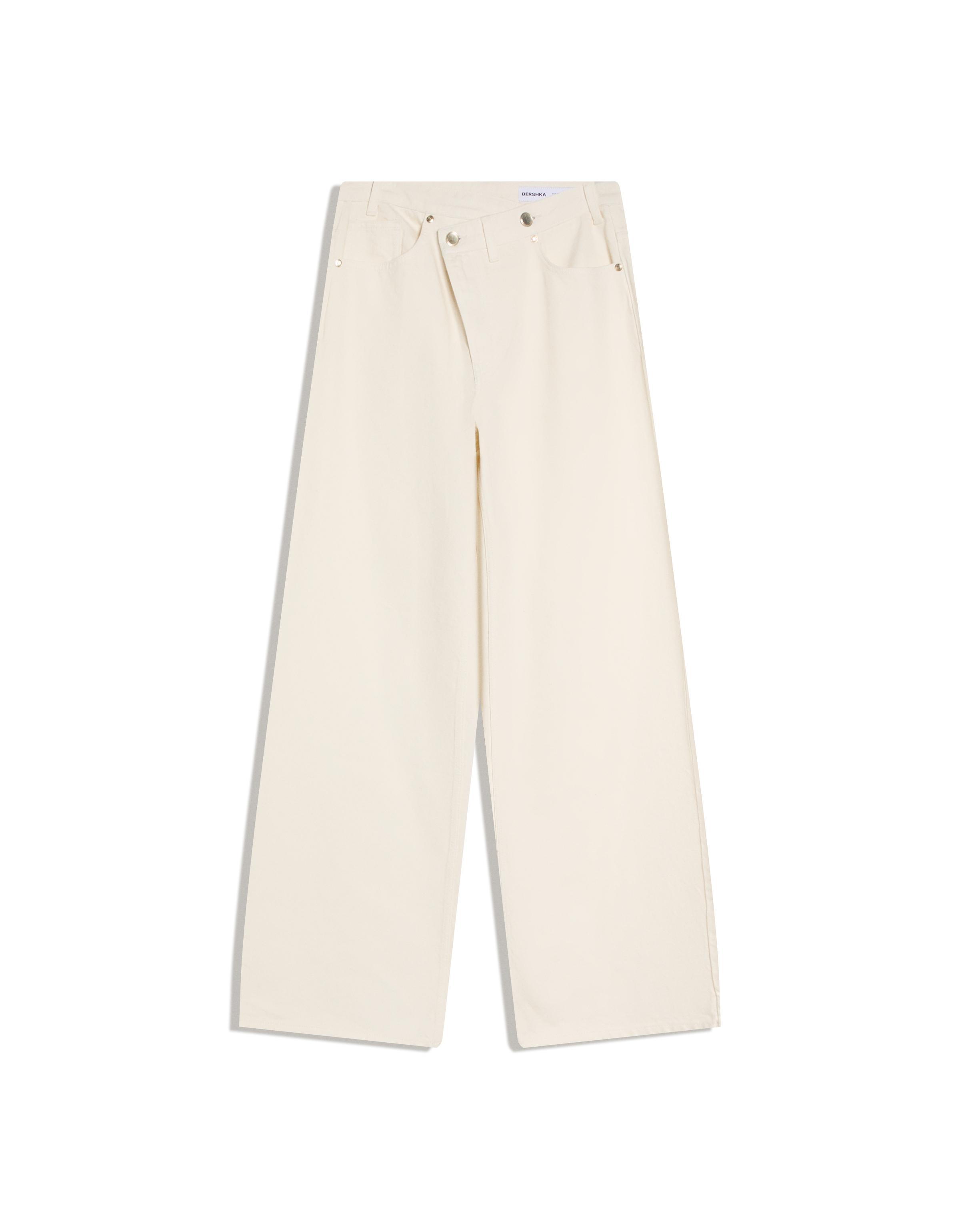 Çapraz belli yüksek bel geniş paça jean - Görsel 109