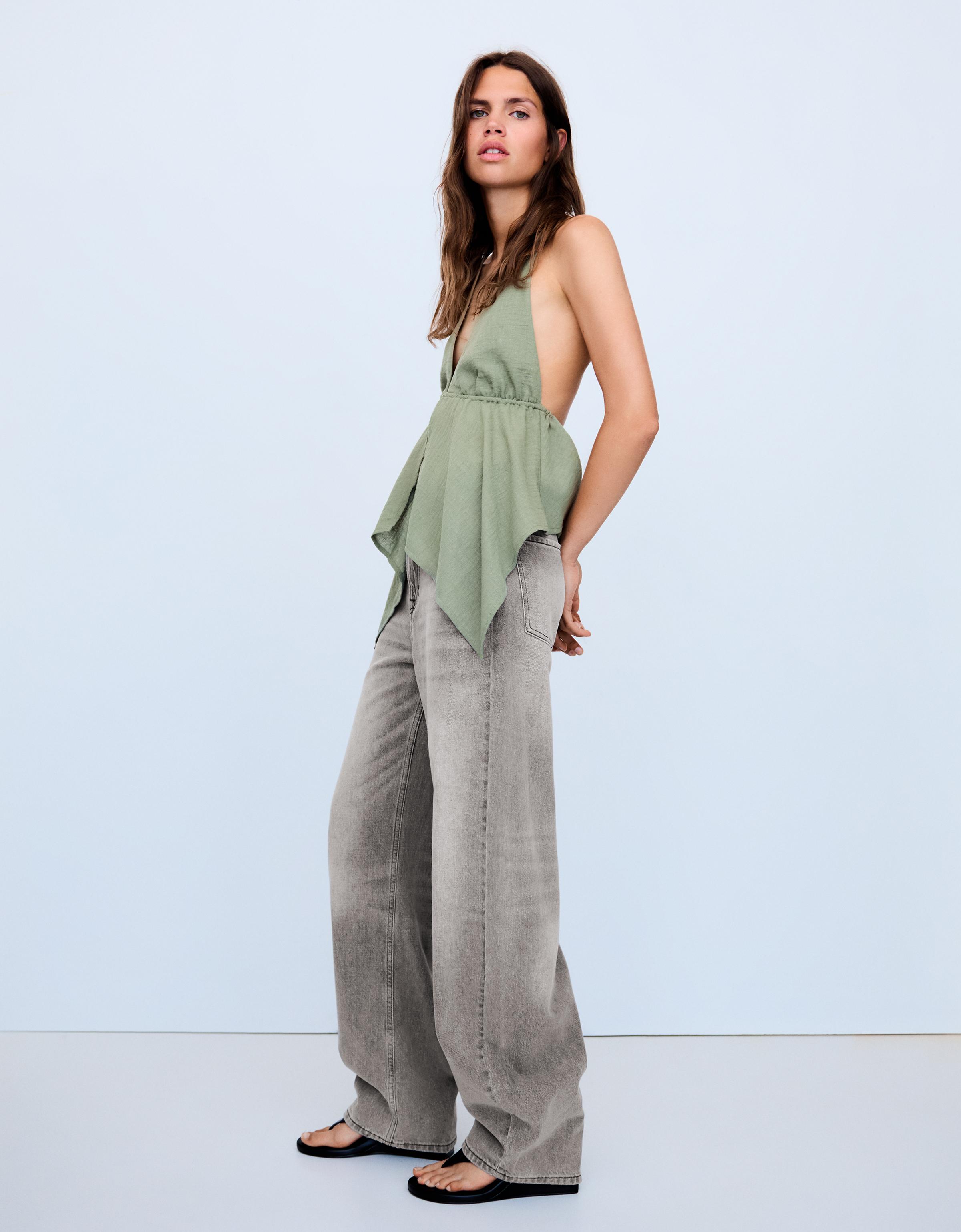 High-waist barrel-leg jeans
