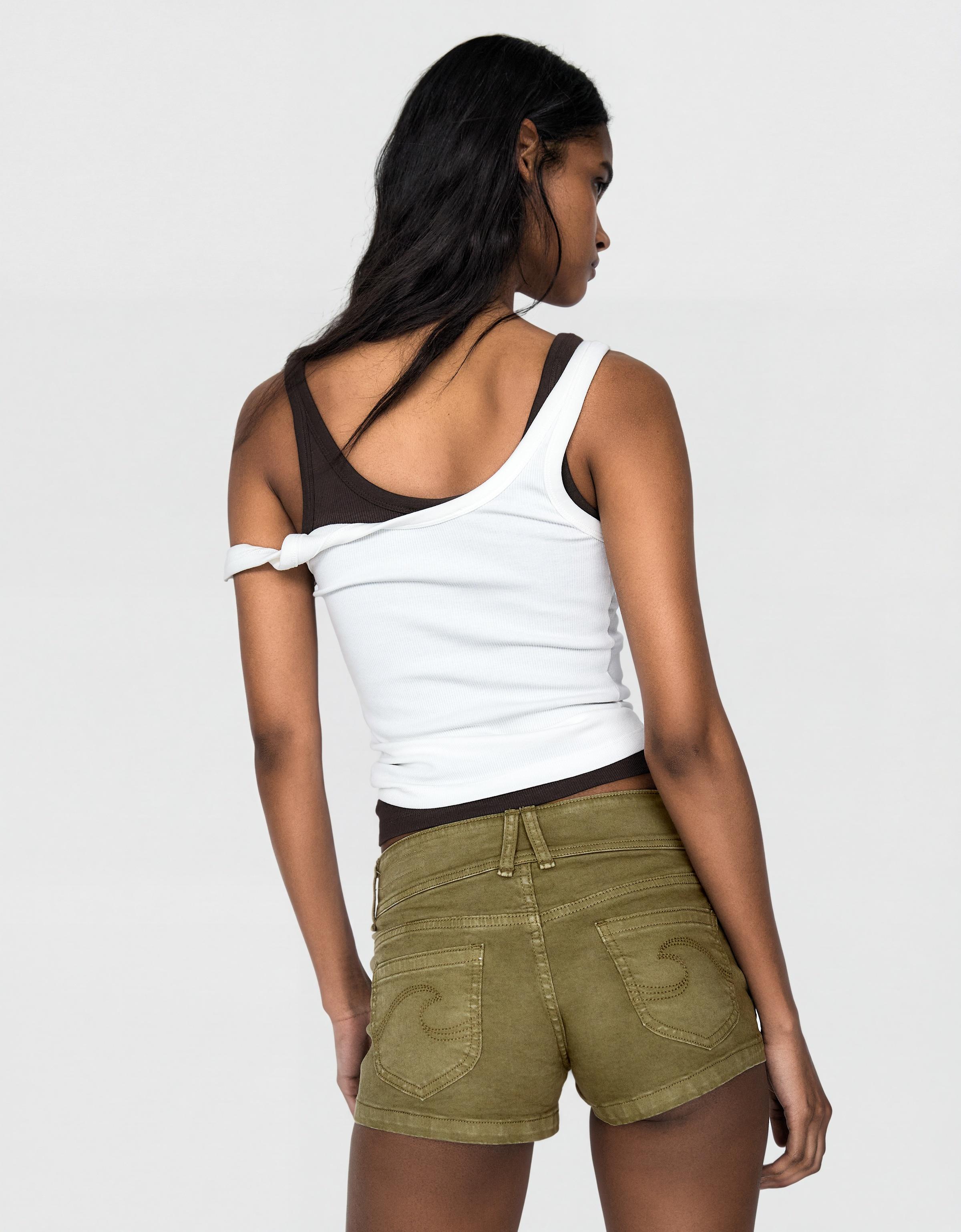 İşlemeli mini denim şort - Görsel 120