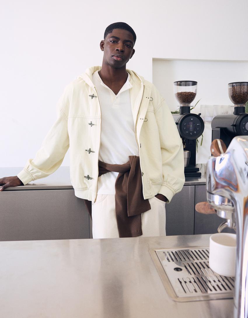 Blouson bomber brandebourgs-Écru