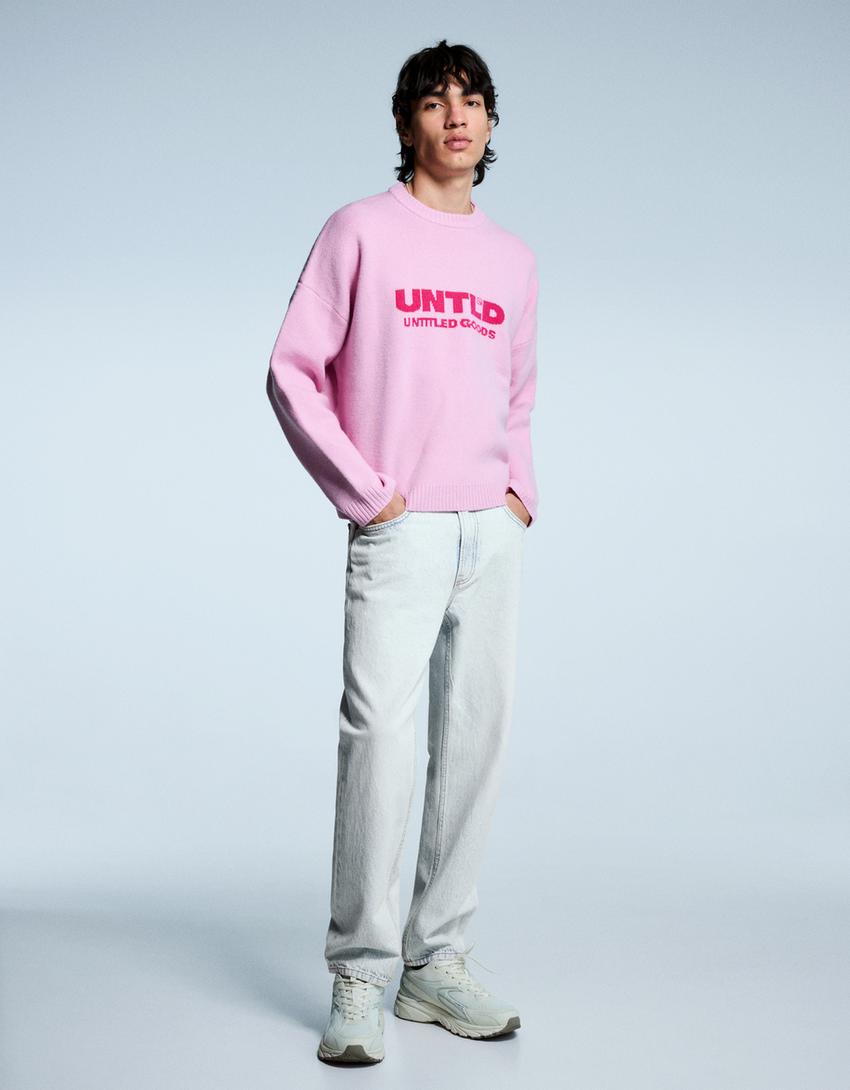 Jeans straight-Azul claro