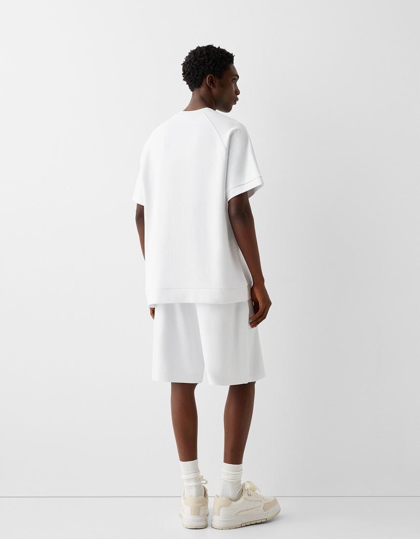 T-shirt manches courtes boxy fit interlock-Blanc-1