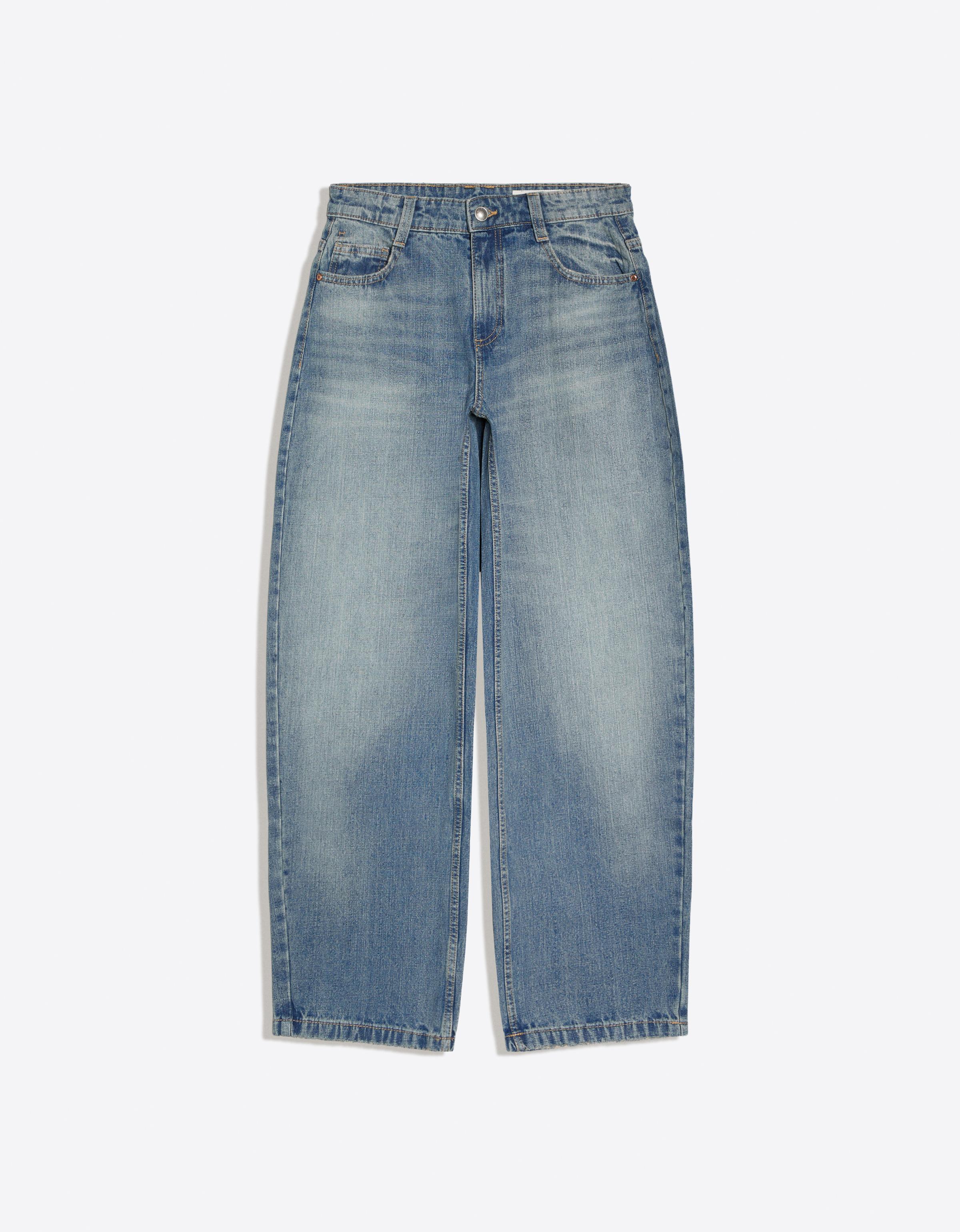 Low-rise baggy barrel jeans — Blue