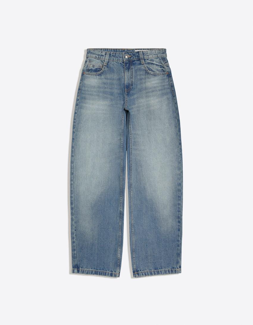 Düşük bel barrel jean - Görsel 5